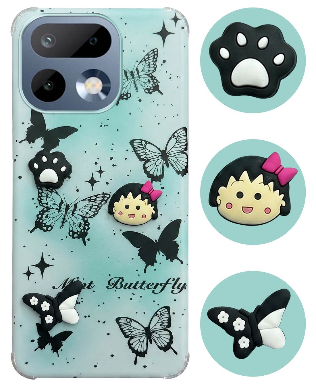 For Realme 16 Pro Back Cover Case (3D Cute Cartoons | Hard Back Side Soft | Matte Premium Finish | HD Printing)
