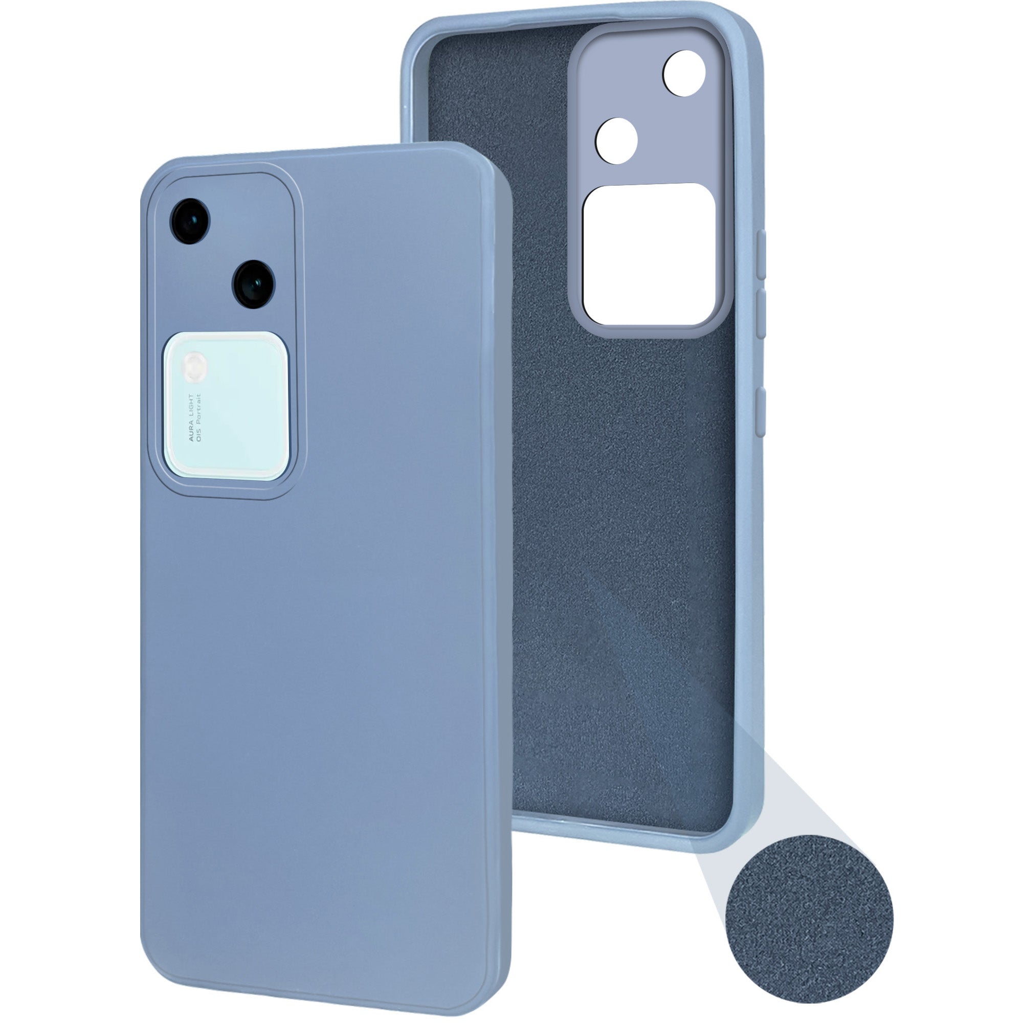 For Vivo V30 5G Back Cover Case (Matte Finish Silicone with Inside Fiber Cloth)