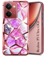 For Realme P3 Ultra Back Cover Case (Dual Design Glitter Sparkle and Detachable Diamond Print Case | Soft and Flexible)