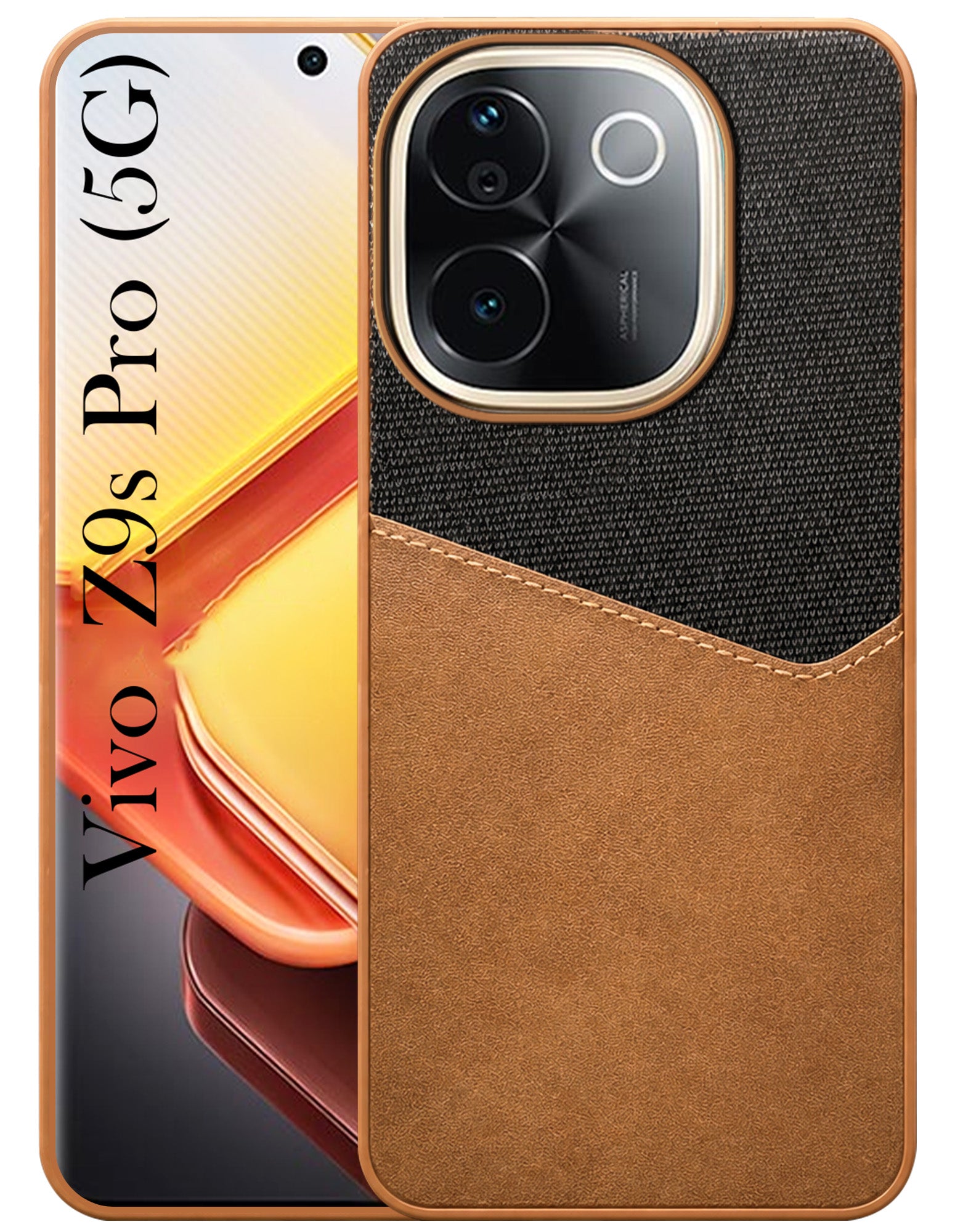 For Vivo iQOO Z9s Pro Back Cover Case (Dual PU Leather Stitch | Professional Minimalist | Soft and Flexible)