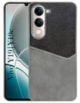 For Vivo Y19 | Vivo Y19e Back Cover Case (Dual PU Leather Stitch | Professional Minimalist | Soft and Flexible)
