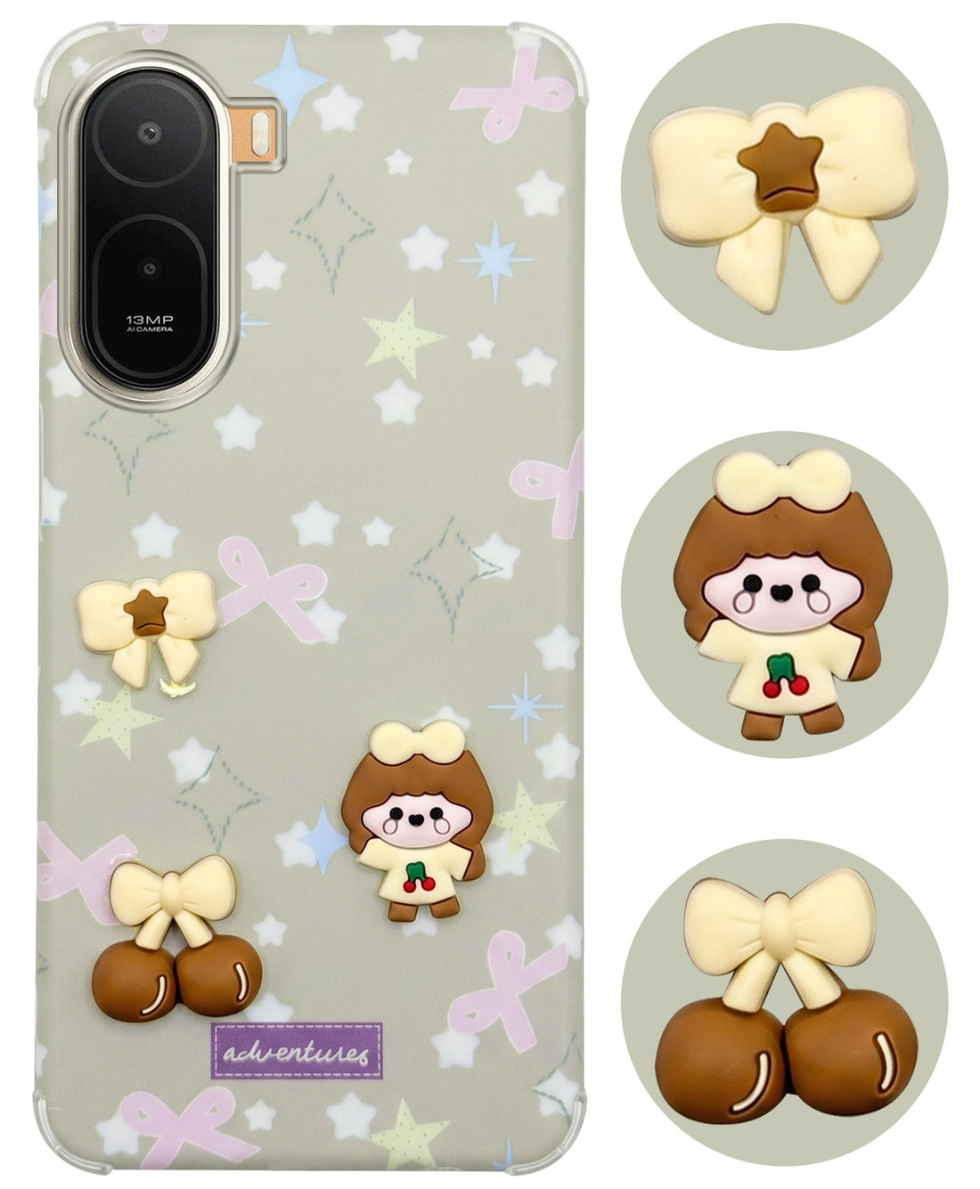 For Redmi A7 Pro 5G Back Cover Case (3D Cute Cartoons | Hard Back Side Soft | Matte Premium Finish | HD Printing)