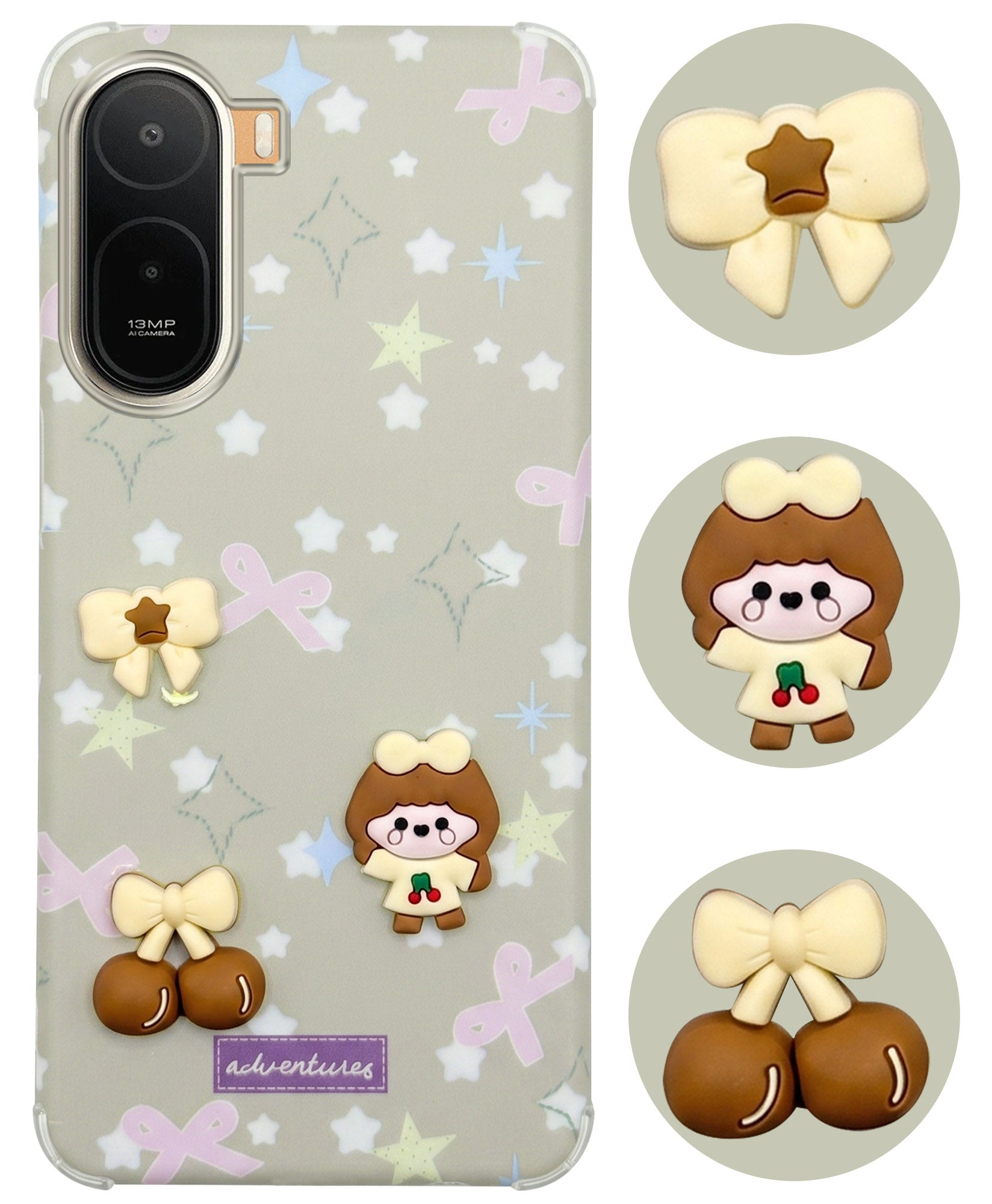 For Redmi A7 Pro 5G Back Cover Case (3D Cute Cartoons | Hard Back Side Soft | Matte Premium Finish | HD Printing)