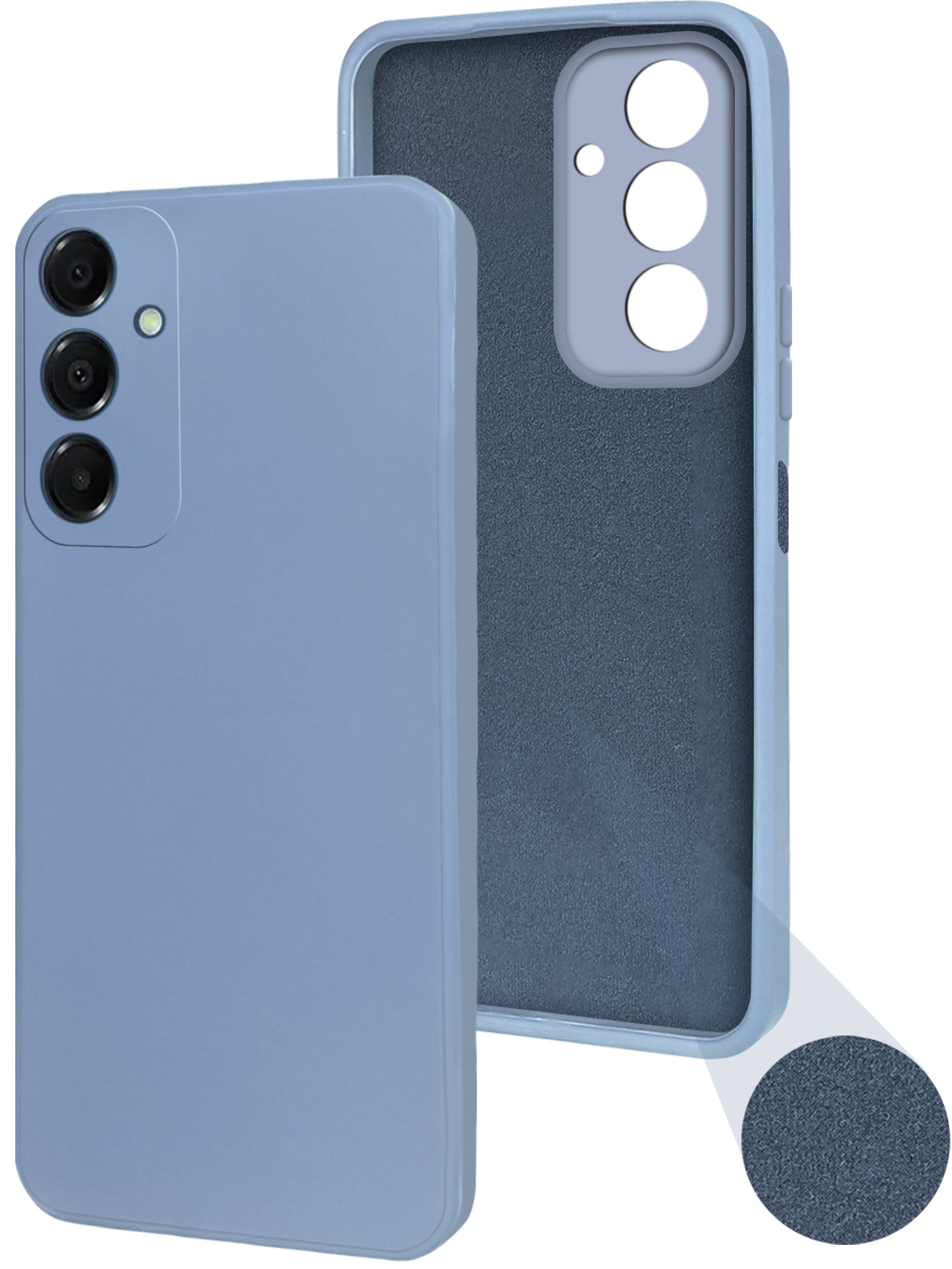 For Samsung Galaxy A15 5G Back Cover Case (Matte Finish Silicone with Inside Fiber Cloth)