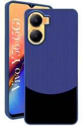 For Vivo Y56 5G Back Cover Case (Elegant PU Leather Finish | Premium Minimalist Professional | Camera Protection Bump)