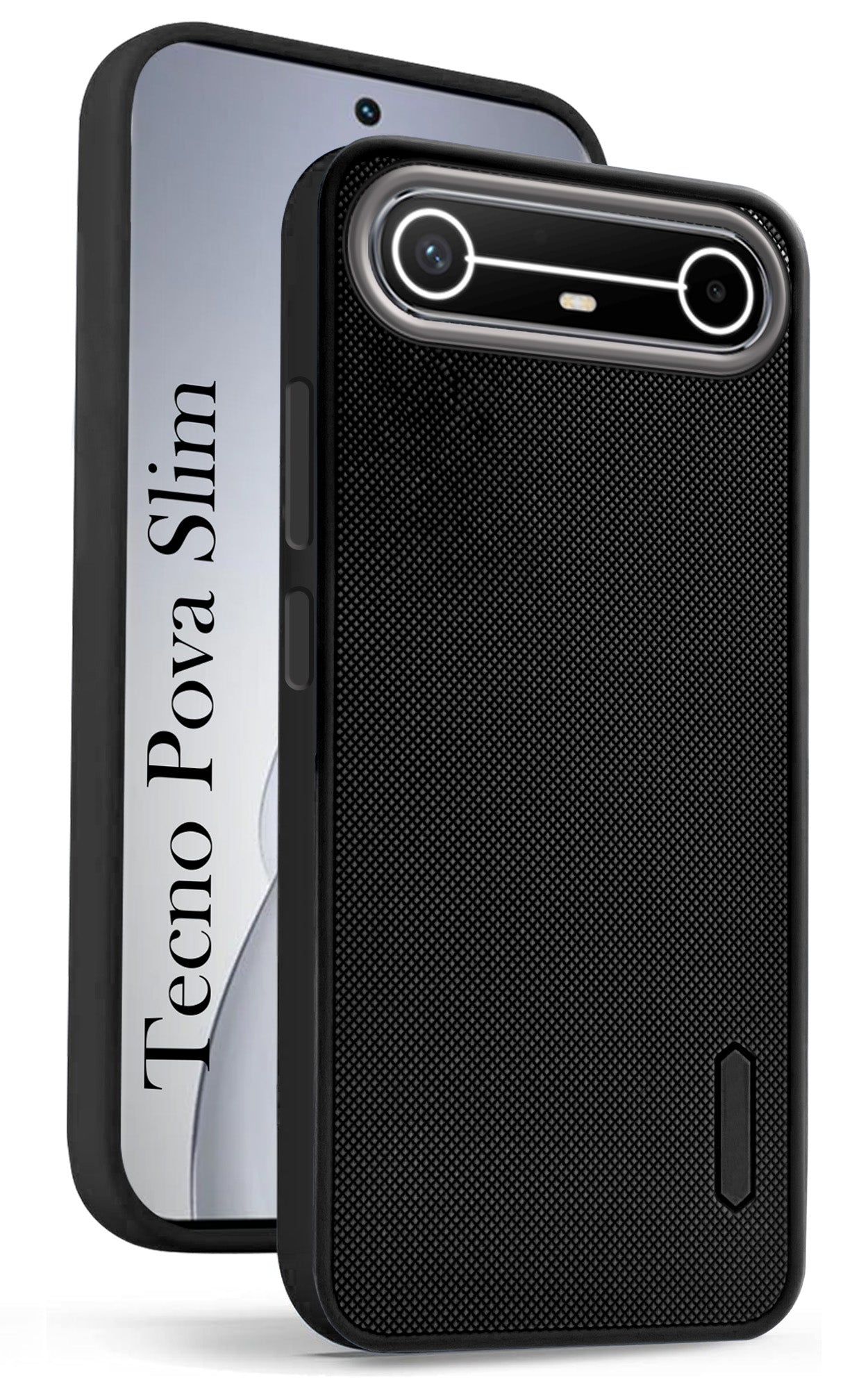 For Tecno Pova Slim Back Cover Case (Textured Grip Design | Micro-Fiber Cloth Inside | Slim and Light Weight | Soft Touch and Feel)