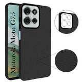 For Motorola Moto G75 Back Cover Case (Glass Like Camera Protection | Leather Feel | Minimalist Professional Grip)