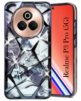 For Realme P3 Pro Back Cover Case (Dual Design Glitter Sparkle and Detachable Diamond Print Case | Soft and Flexible)