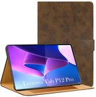 For Lenovo Tab P12 Pro 12.6 InchTB-Q706Z/Q706F Flip Cover Folio Cover (PU Leather | Multi-Angle Smart Stand | Card Storage Slots | Silicone Back Pouch)