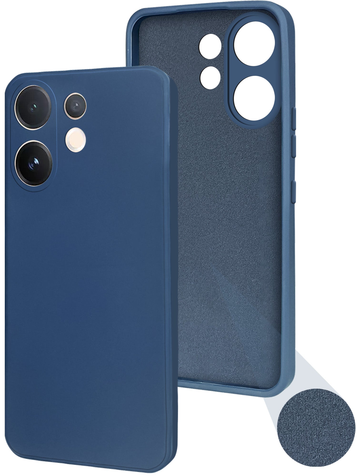 For Vivo V60 | Vivo T4 Pro Back Cover Case (Matte Finish Silicone with Inside Fiber cloth)