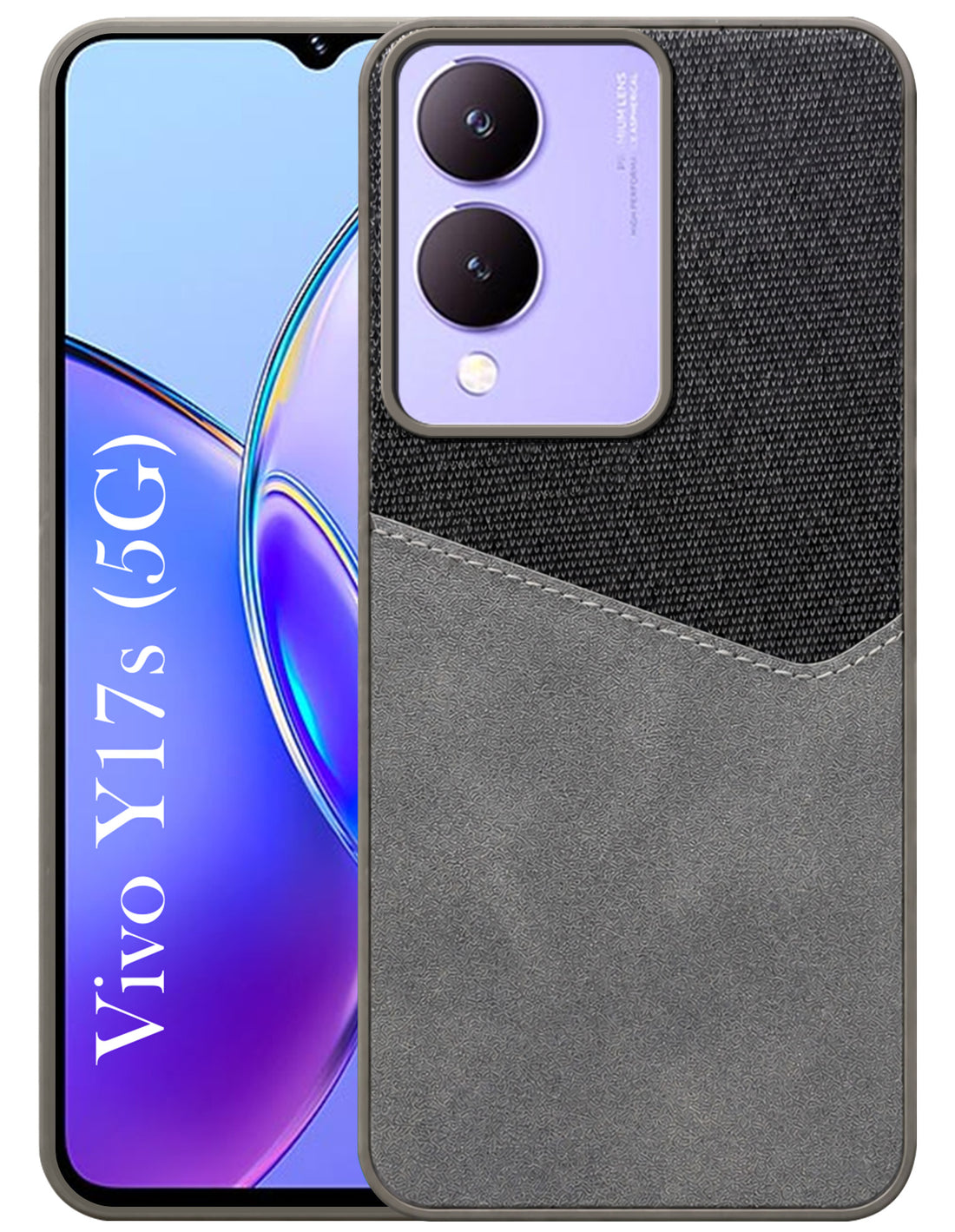 For Vivo Y17s Back Cover Case (Dual PU Leather Stitch | Professional Minimalist | Soft and Flexible)
