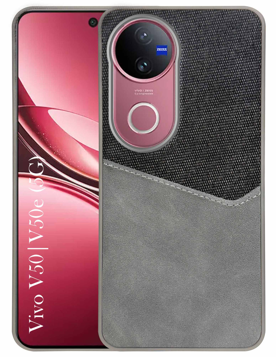 For Vivo V50 | Vivo V50e Back Cover Case (Dual PU Leather Stitch | Professional Minimalist | Soft and Flexible)
