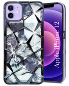 For Apple iPhone 12 Back Cover Case (Dual Design Glitter Sparkle and Detachable Diamond Print Case | Soft and Flexible)