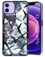 For Apple iPhone 12 Back Cover Case (Dual Design Glitter Sparkle and Detachable Diamond Print Case | Soft and Flexible)