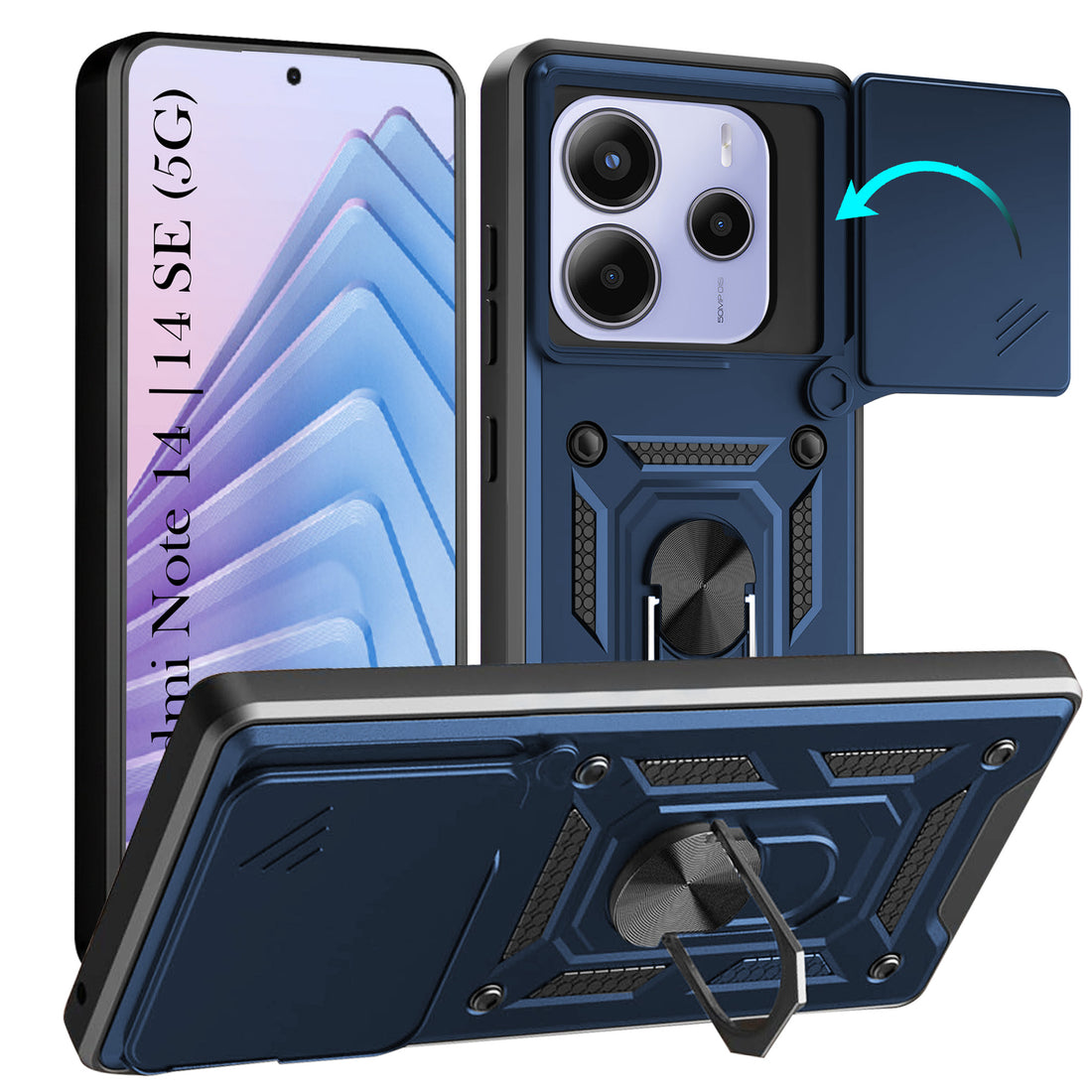 For Redmi Note 14 5G | Redmi Note 14 SE Back Cover Case (Hybrid Dual Armor Polycarbonate)