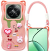 For Realme 12 | Realme 12X Back Case Cover Strap (3D Embossed Figures | Strap Holder | 360* Soft Cushion with Camera Bump)
