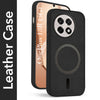 For OnePlus 13R Back Cover Case Leather Finish (MagSafe Compatible Wireless Charging | Soft Touch | Camera Bump Protection)