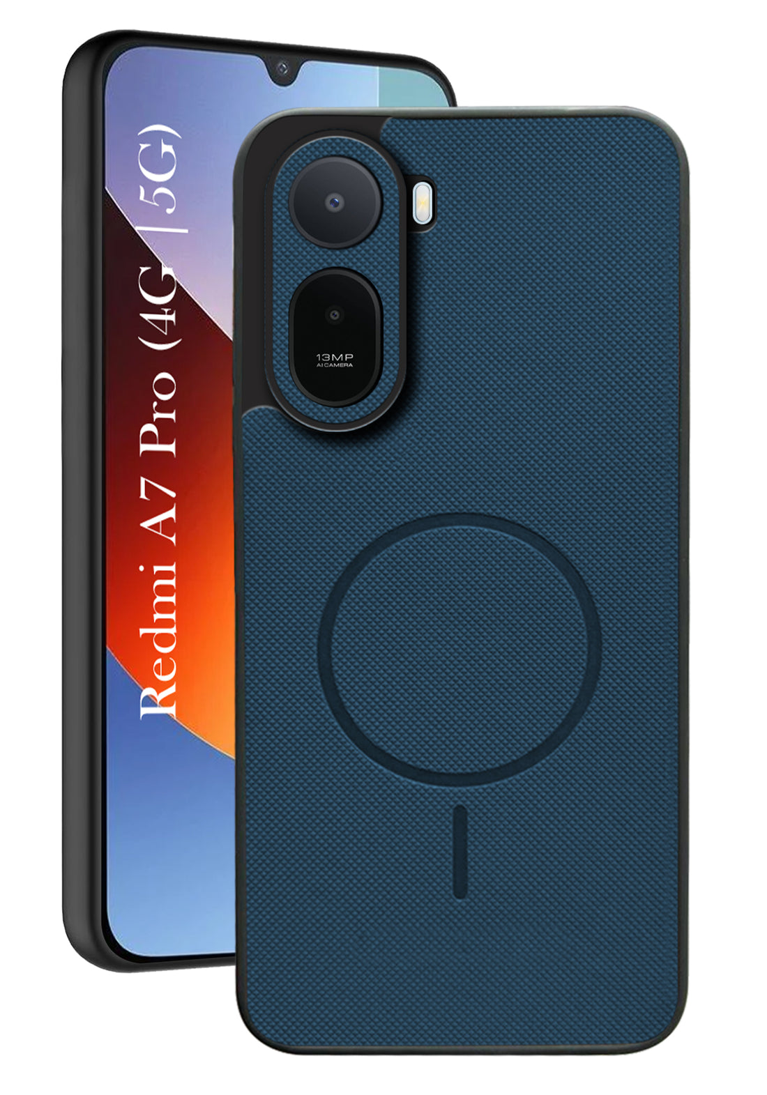 For Redmi A7 Pro 5G Back Cover Case PU Leather (Texture Grip Design | Professional Minimalist | Camera Protection | Soft and Flexible)