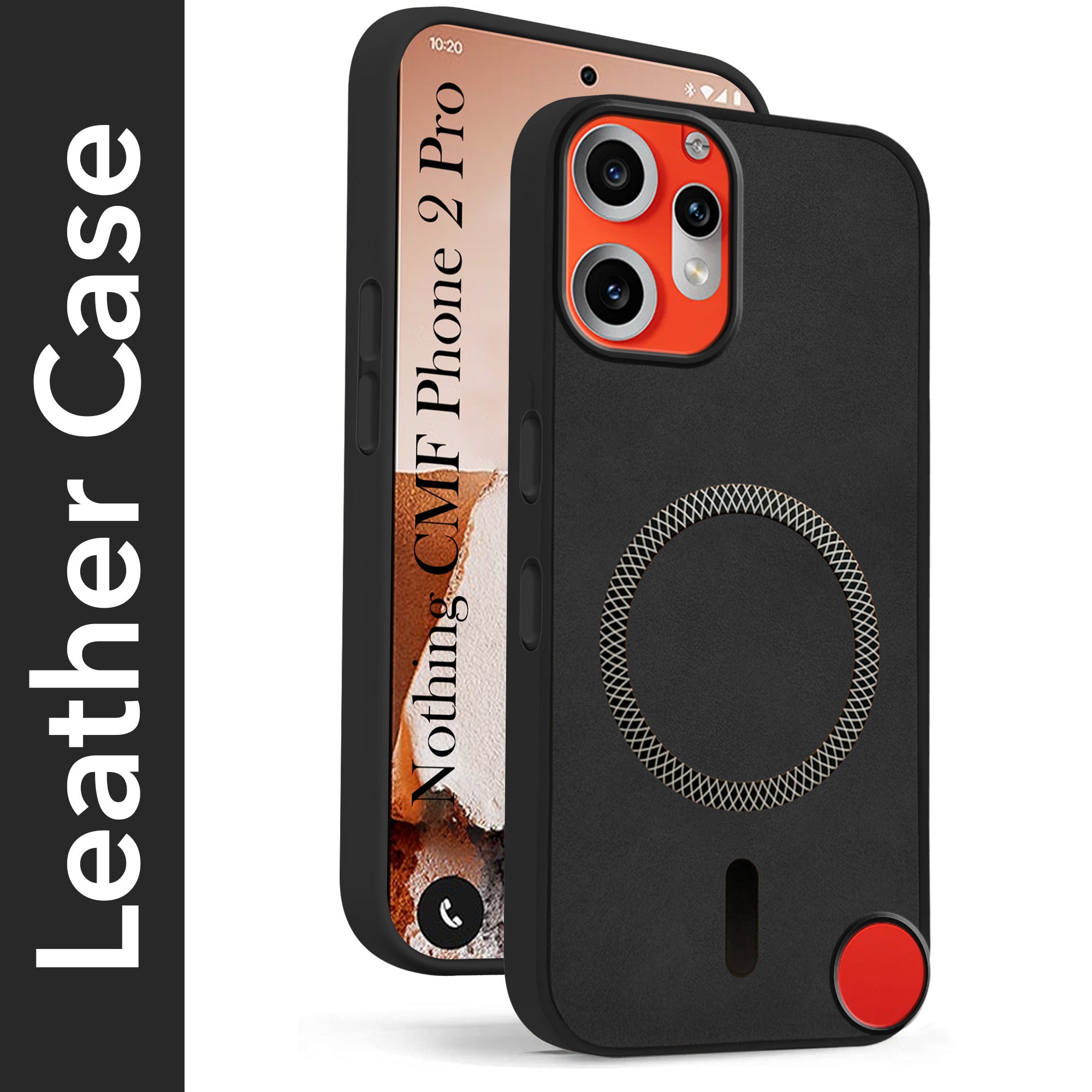 For Nothing CMF Phone 2 Pro Back Cover Case Leather Finish (MagSafe Compatible Wireless Charging | Soft Touch | Camera Bump Protection)