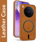 For Vivo X300 5G Back Cover Case Leather Finish (MagSafe Compatible Wireless Charging | Soft Touch | Camera Bump Protection)