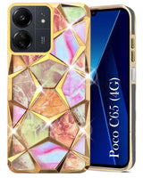 For Poco C65 Back Cover Case (Dual Design Glitter Sparkle and Detachable Diamond Print Case | Soft and Flexible)
