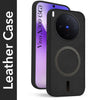 For Vivo X300 5G Back Cover Case Leather Finish (MagSafe Compatible Wireless Charging | Soft Touch | Camera Bump Protection)