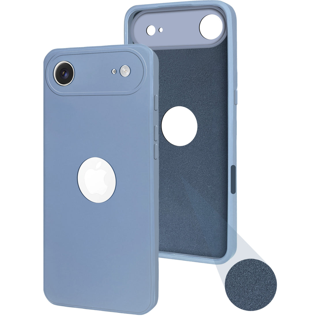 For Apple iPhone 17 Air Back Cover Case (Matte Finish Silicone with Inside Fiber cloth)