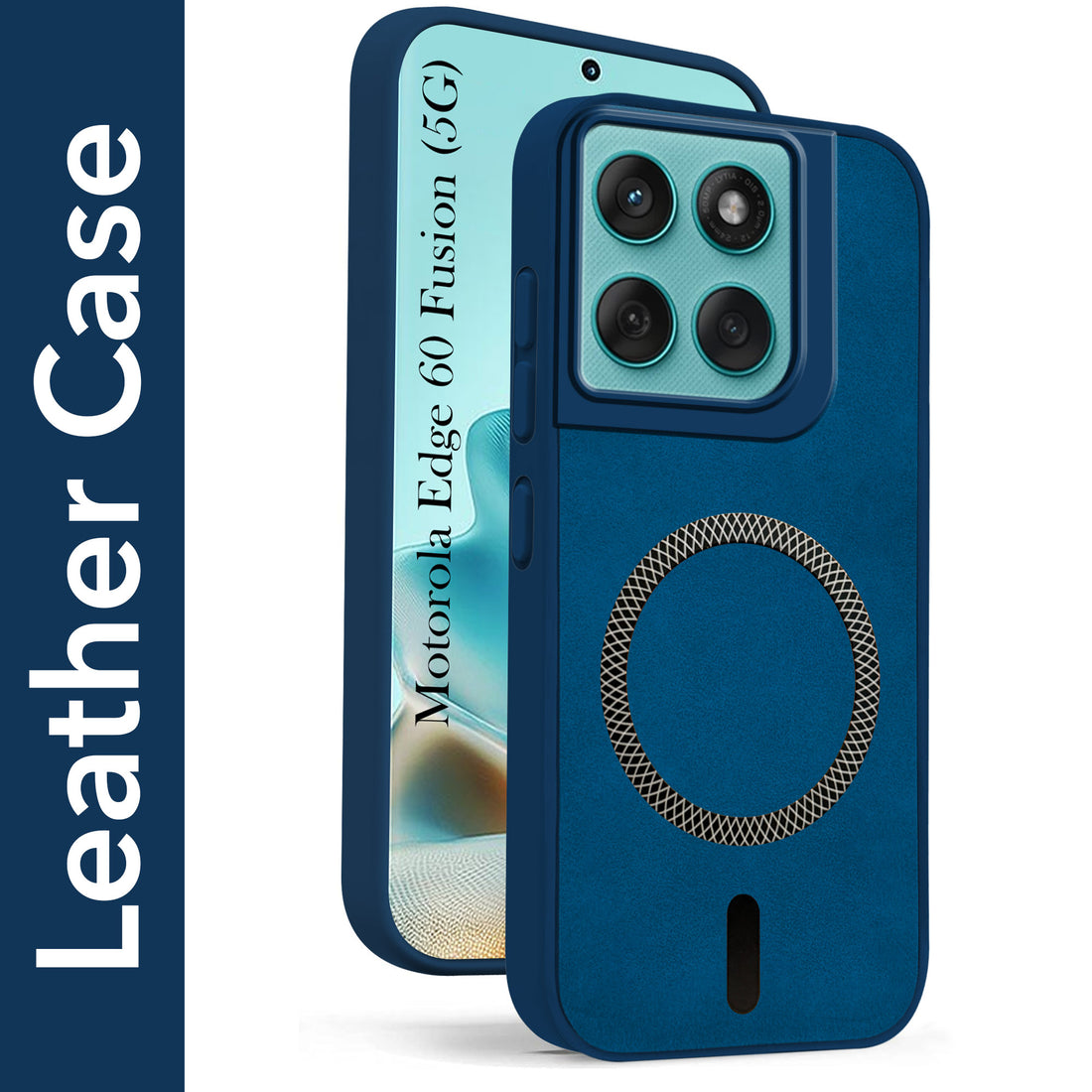 For Motorola Moto Edge 60 Fusion Back Cover Case Leather Finish (MagSafe Compatible Wireless Charging | Soft Touch | Camera Bump Protection)