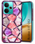 For Realme 14T Back Cover Case ( Dual Design Glitter Sparkle and Detachable Diamond Print Case | Soft and Flexible)