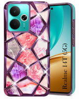 For Realme 14T Back Cover Case ( Dual Design Glitter Sparkle and Detachable Diamond Print Case | Soft and Flexible)