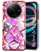 For Xiaomi Redmi A3 2024 | A3X Back Cover Case (Dual Design Glitter Sparkle and Detachable Diamond Print Case | Soft and Flexible)