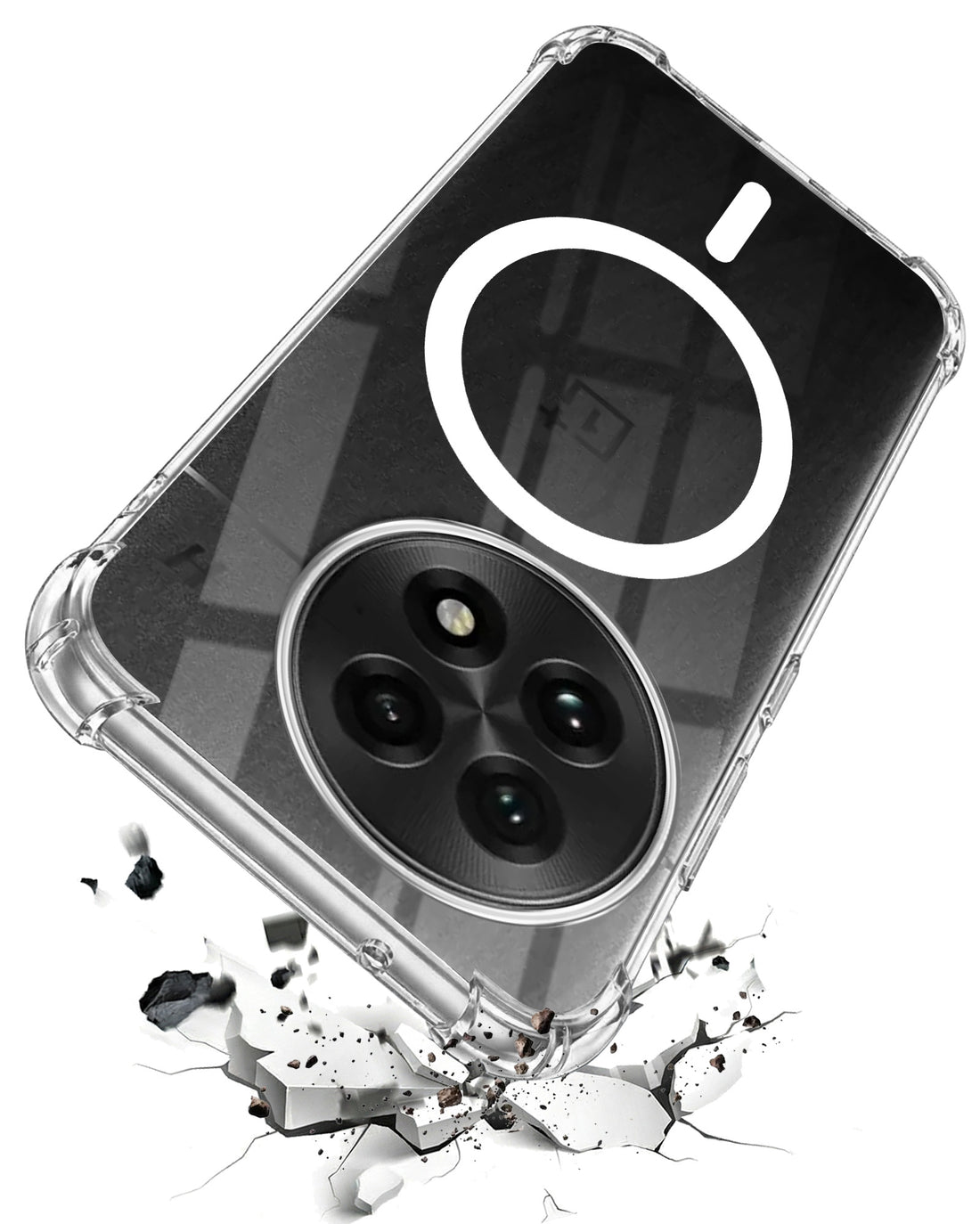 For OnePlus 13 Back Cover Shockproof Crystal-Clear (Magsafe Wireless Support | Drop & Camera Protection | Hard Polycarbonate)