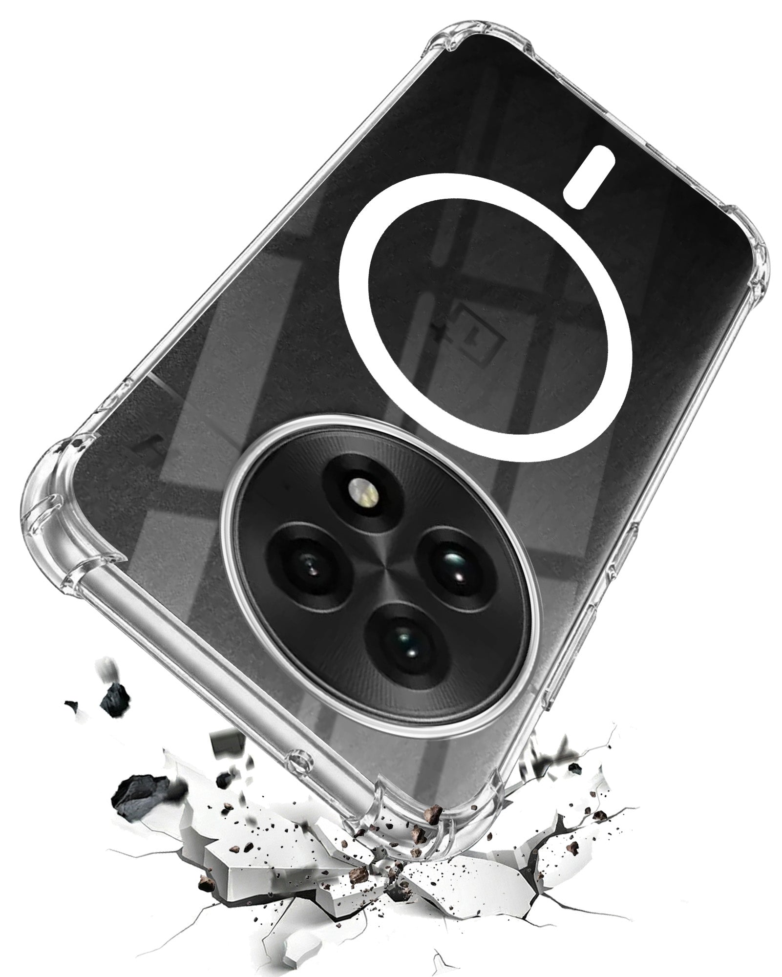 For OnePlus 13 Back Cover Shockproof Crystal-Clear (Magsafe Wireless Support | Drop & Camera Protection | Hard Polycarbonate)