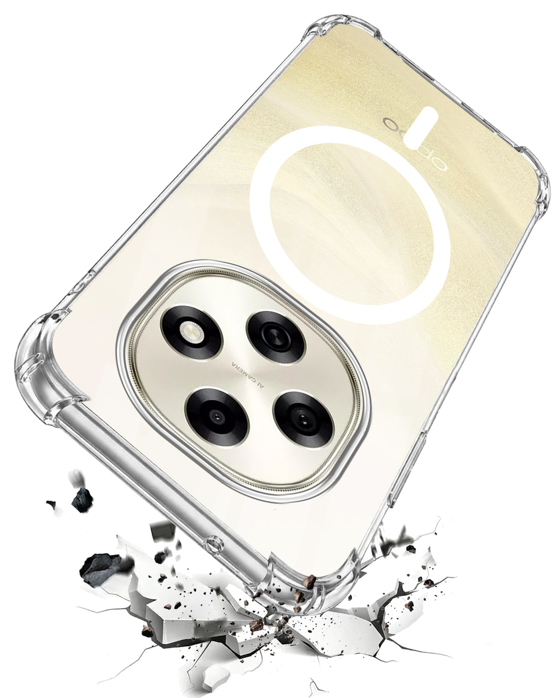 For Oppo F31 Pro Back Cover Shockproof Crystal-Clear (Magsafe Wireless Support | Drop & Camera Protection | Hard Polycarbonate)