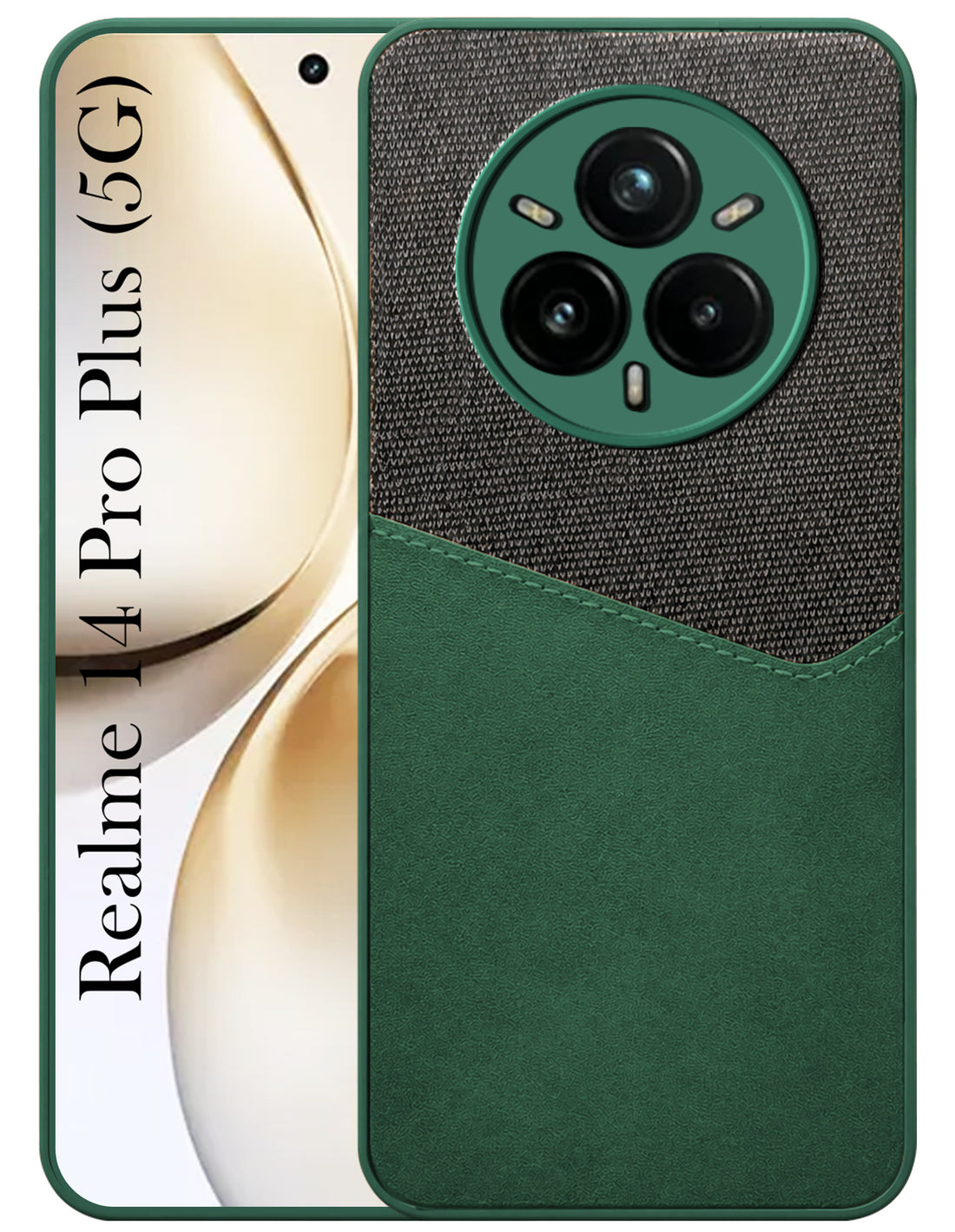 For Realme 14 Pro Plus Back Cover Case (Dual PU Leather Stitch | Professional Minimalist | Soft and Flexible)