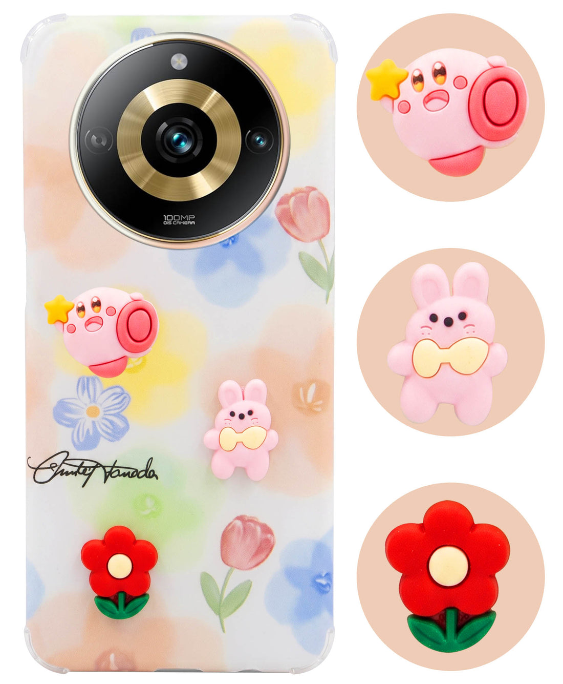 For Realme Narzo 60 Pro Back Cover Case (3D Cute Cartoons | Hard Back Side Soft | Matte Premium Finish | HD Printing)