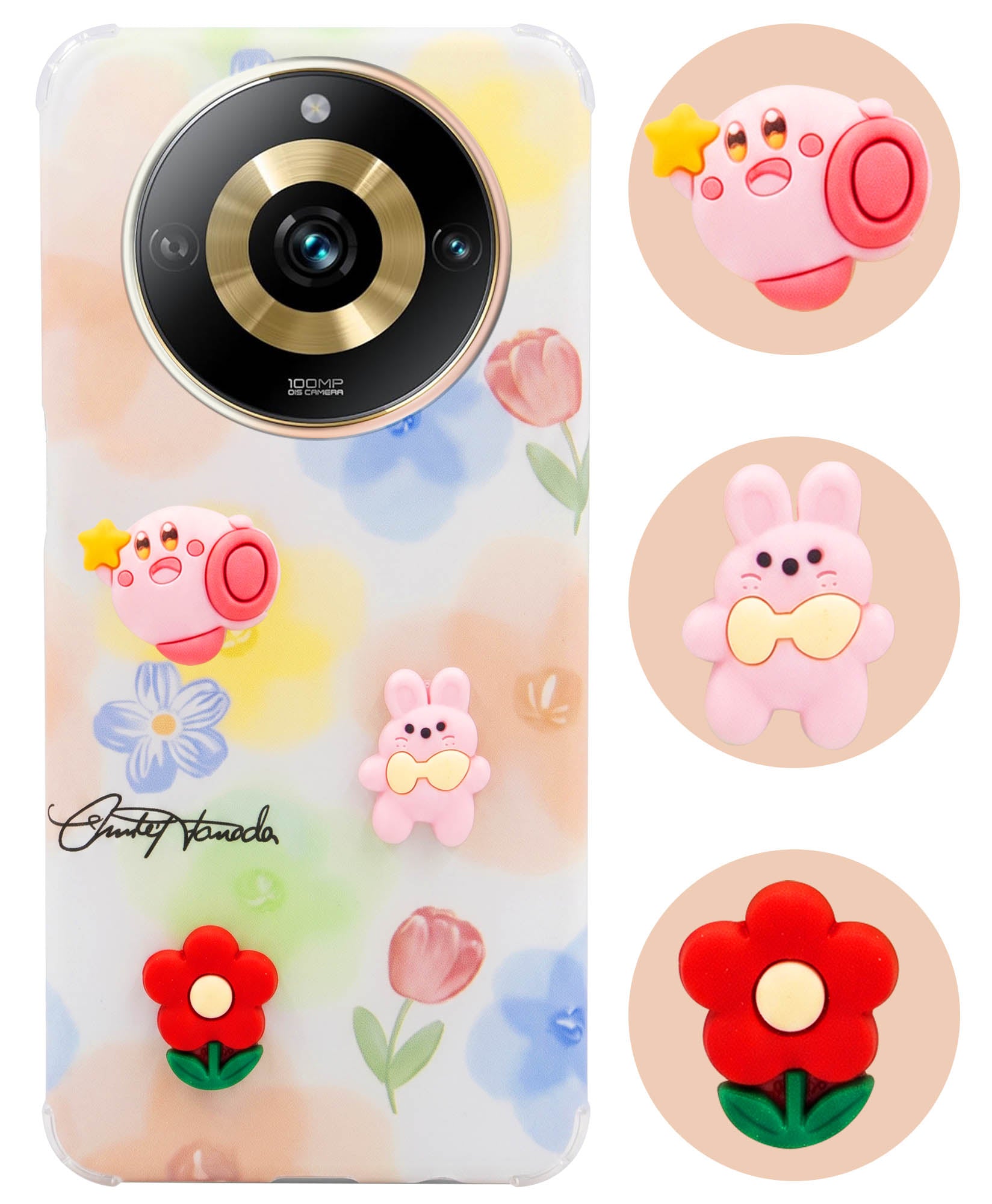 For Realme Narzo 60 Pro Back Cover Case (3D Cute Cartoons | Hard Back Side Soft | Matte Premium Finish | HD Printing)