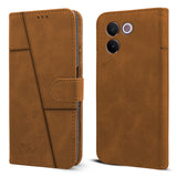 For Vivo V30e 5G Flip Cover Case (Stitched Leather with Magnetic Closure)