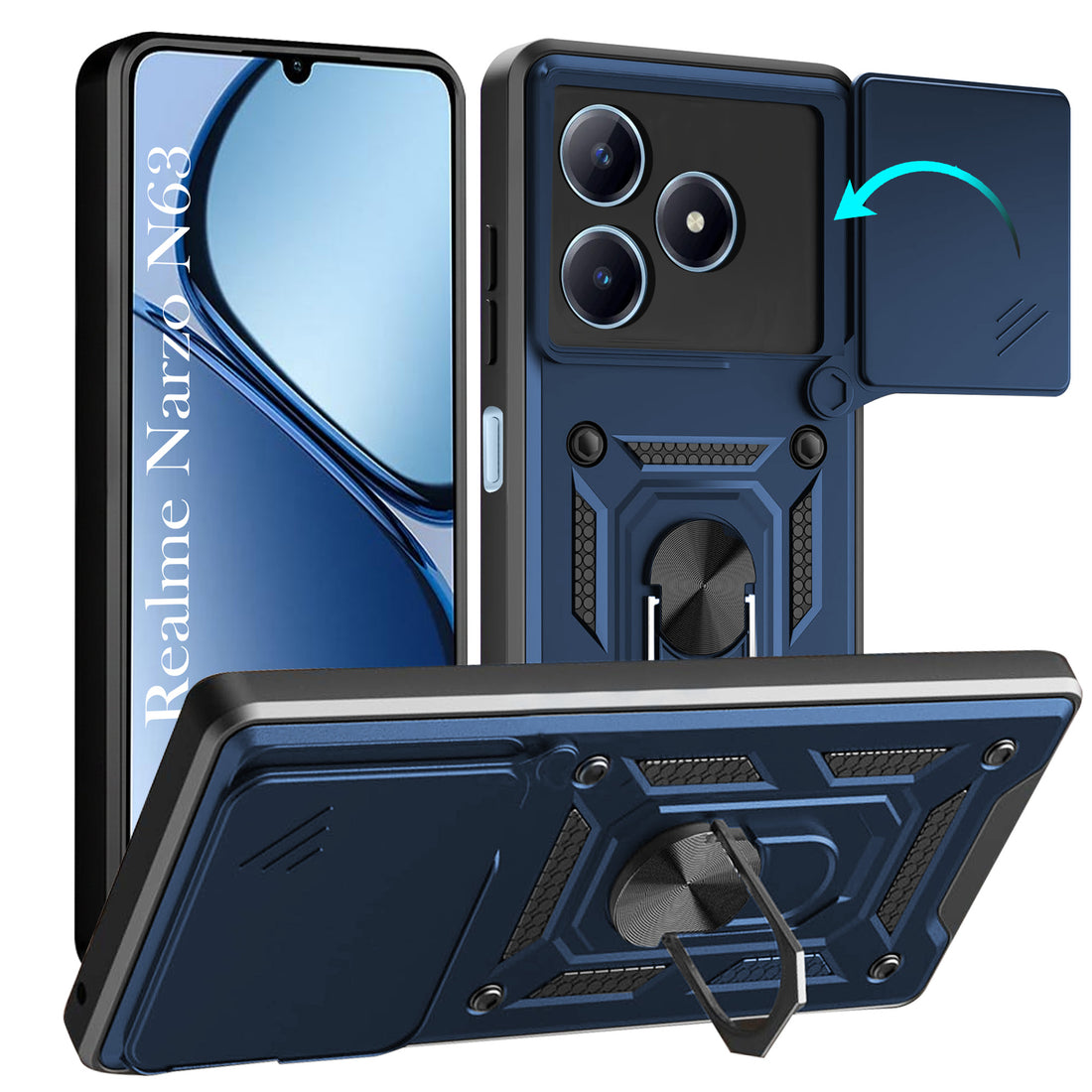 For Realme Narzo N63 Back Cover Case (Hybrid Dual Armor Polycarbonate)