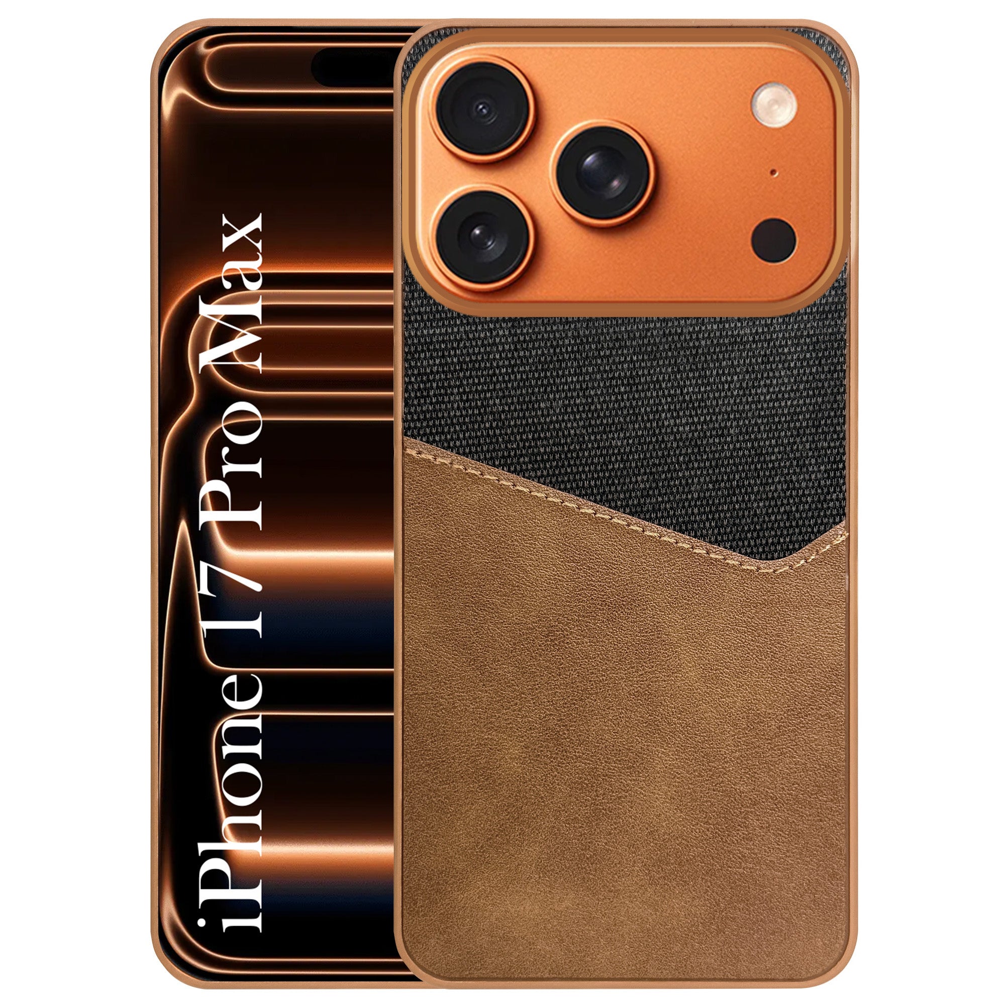 For Apple iPhone 17 Pro Max Back Cover Case (Dual PU Leather Stitch | Professional Minimalist | Soft and Flexible)