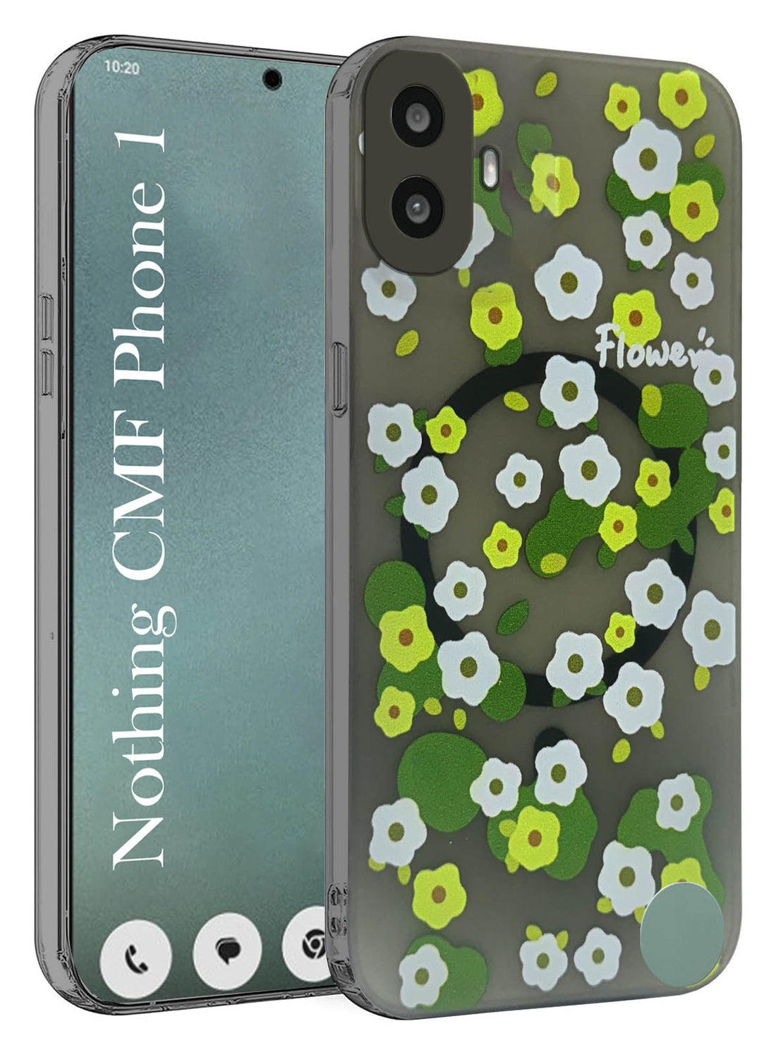 For Nothing CMF Phone 1 Back Cover Case (Cute Floral Design | Flower Print for Girls | MagSafe Compatible Wireless Charging)