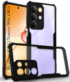 For Realme C85 5G | Realme Narzo 90x Back Cover Case Hybrid (Shockproof with Polycarbonate Clear Panel | Professional Black)