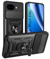 For Google Pixel 10a Back Cover Case Hybrid Armor (Sliding Shutter Camera Protection | Polycarbonate |Ring Holder Kickstand)