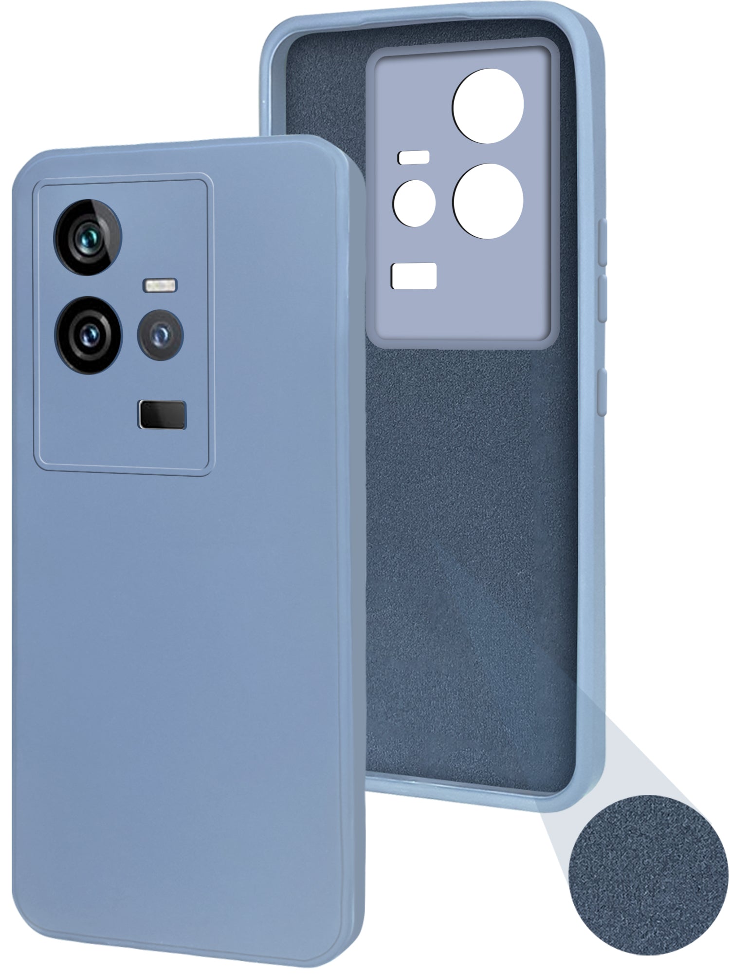 For Vivo iQOO 11 5G Back Cover Case ( Matte Finish Silicone with Inside Fiber cloth)