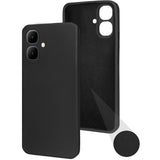 For Infinix Smart 10 4G Back Cover Case (Matte Finish Silicone with Inside Fiber cloth |Black)