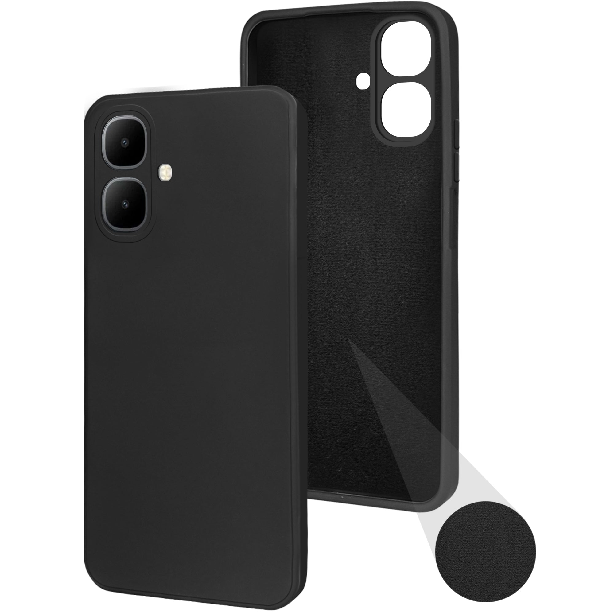 For Infinix Smart 10 4G Back Cover Case (Matte Finish Silicone with Inside Fiber cloth |Black)