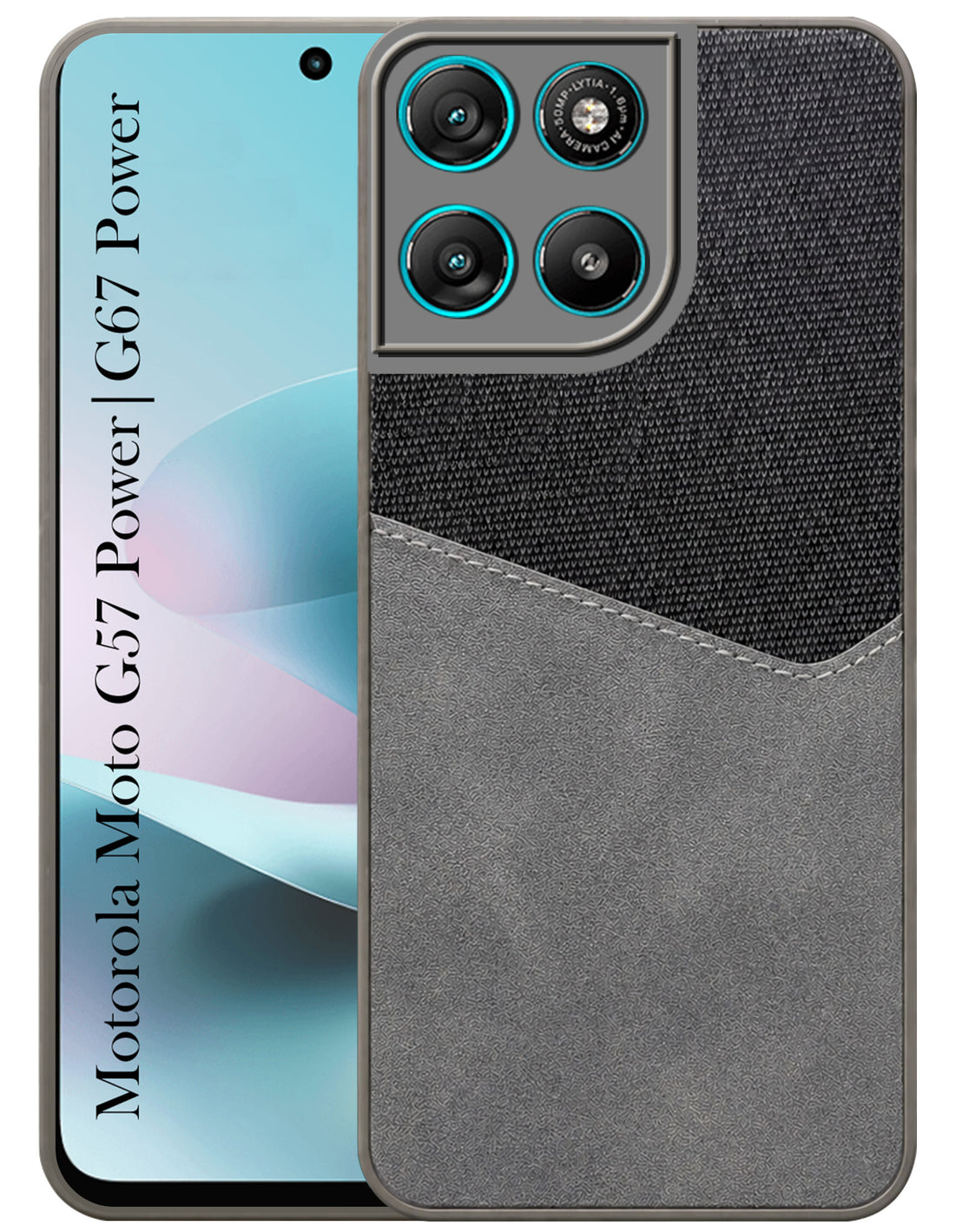 For Motorola Moto G67 Power | G57 Power Back Cover Case (Dual PU Leather Stitch | Professional Minimalist | Soft and Flexible)