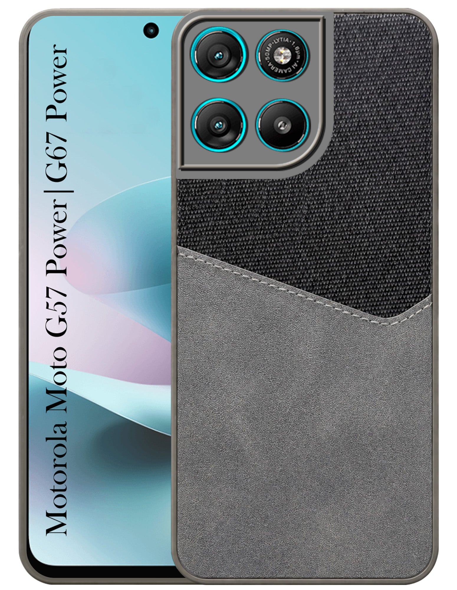 For Motorola Moto G67 Power | G57 Power Back Cover Case (Dual PU Leather Stitch | Professional Minimalist | Soft and Flexible)