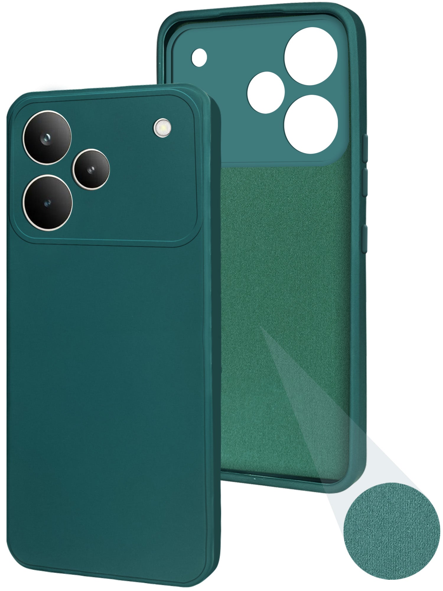 For Realme P4 Pro Back Cover Case (Matte Finish Silicone with Inside Fiber Cloth)