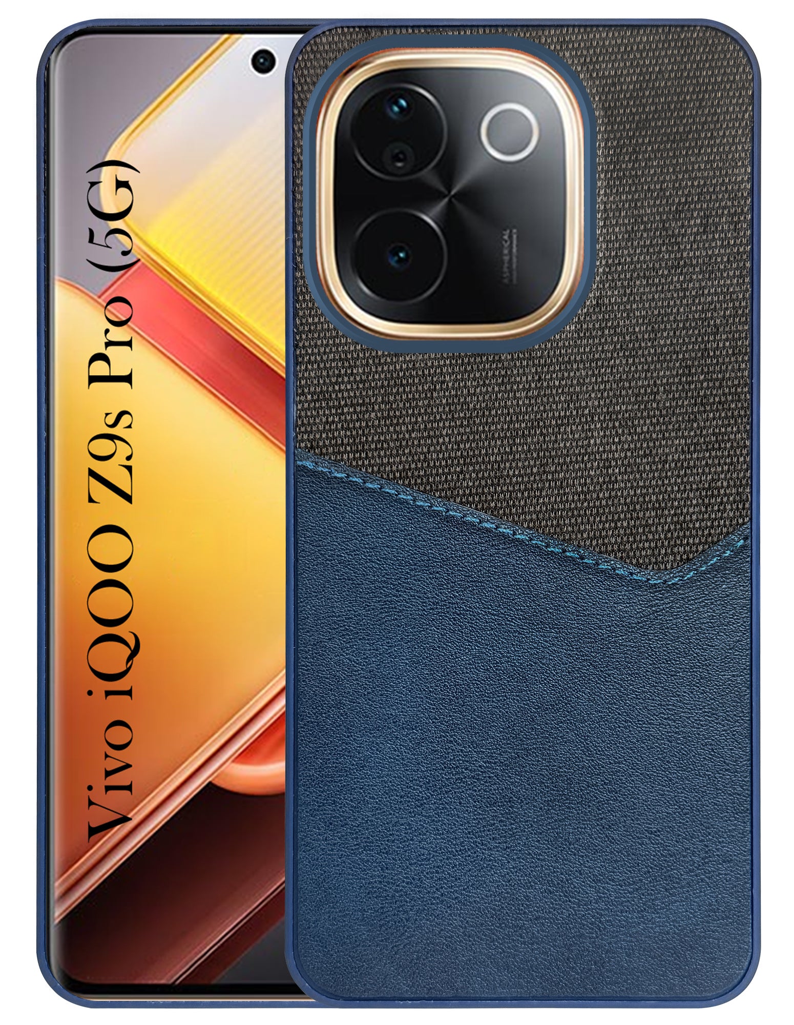 For Vivo iQOO Z9s Pro Back Cover Case (Dual PU Leather Stitch | Professional Minimalist | Soft and Flexible)
